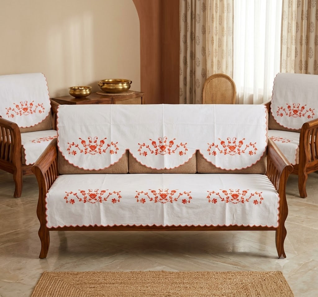Hand Embroidered Sofa Cover (3+1+1 Seater)