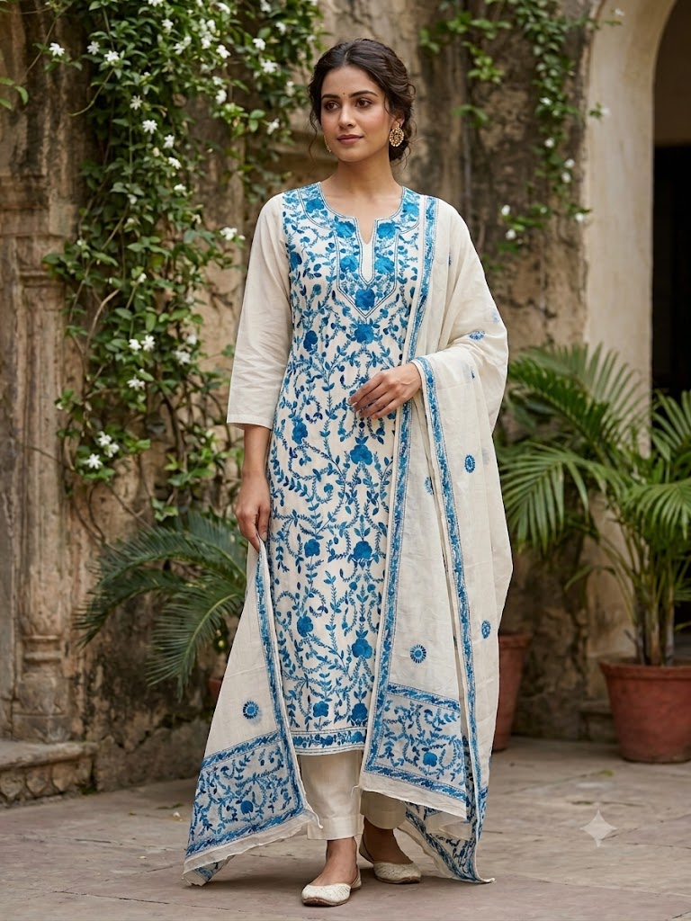 Chikonwala's Exclusive Hand Embroidered Fulkari Dress