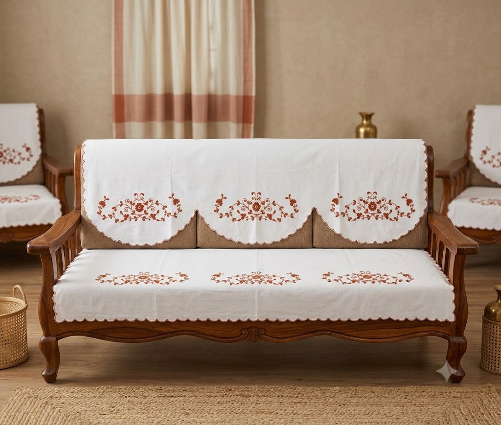 Hand Embroidered Sofa Cover (3+1+1 Seater)