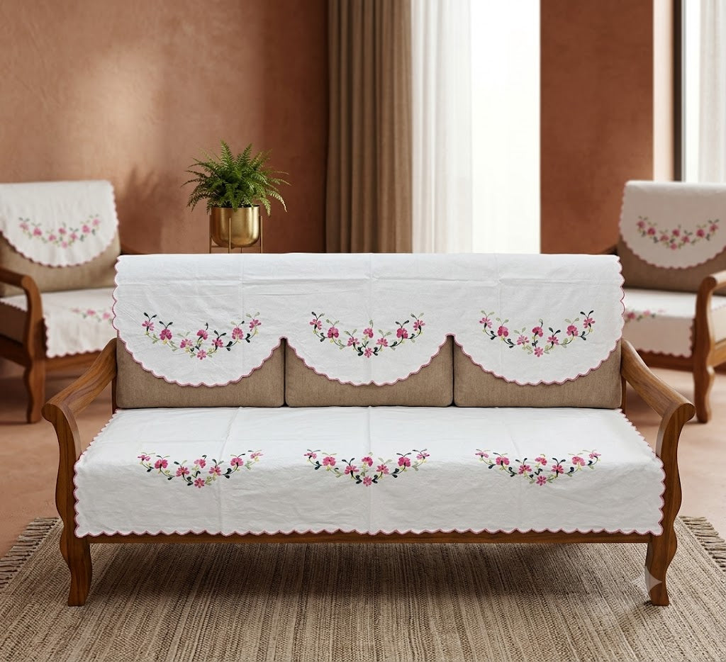 Hand Embroidered Sofa Cover (3+1+1 Seater)
