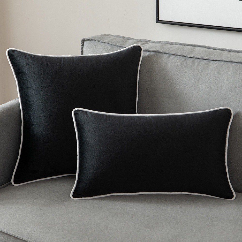 Chikonwala's Premium Velvet Plain Black Cushion Covers