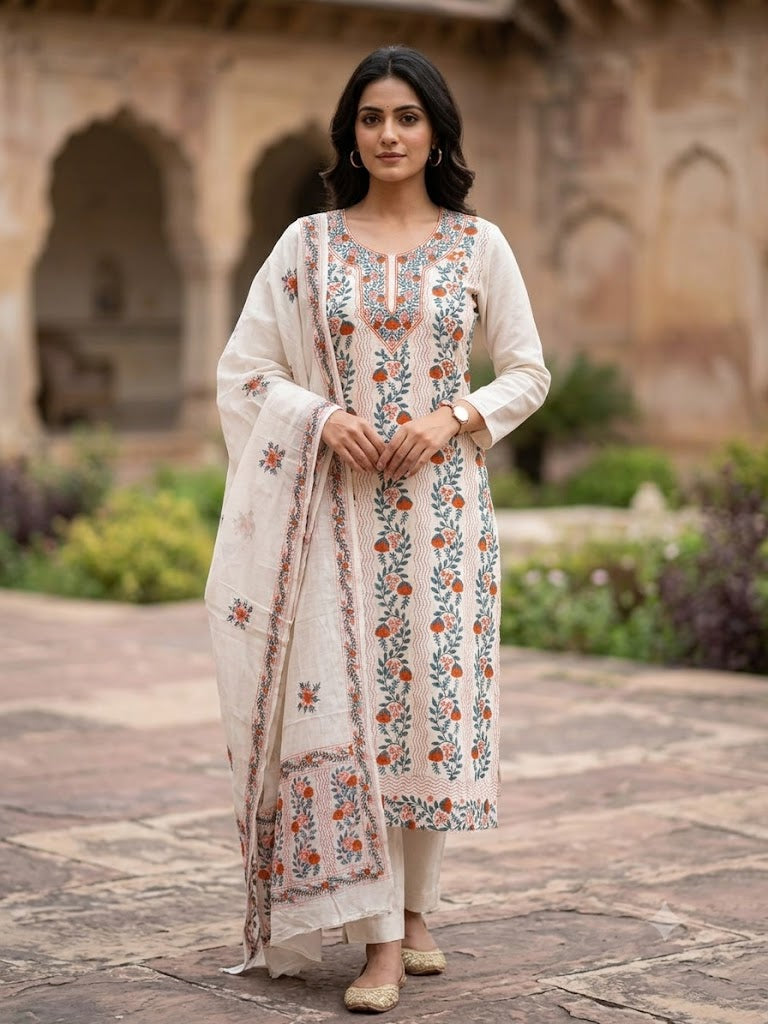 Chikonwala's Exclusive Hand Embroidered Fulkari Dress