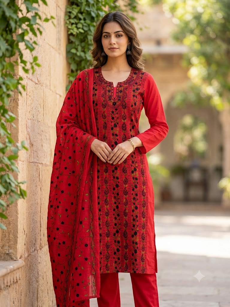 Chikonwala's Exclusive Hand Embroidered Fulkari Dress