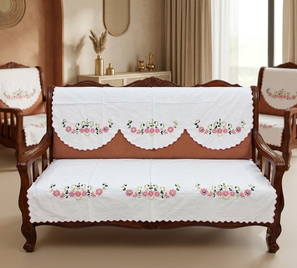 Hand Embroidered Sofa Cover (3+1+1 Seater)