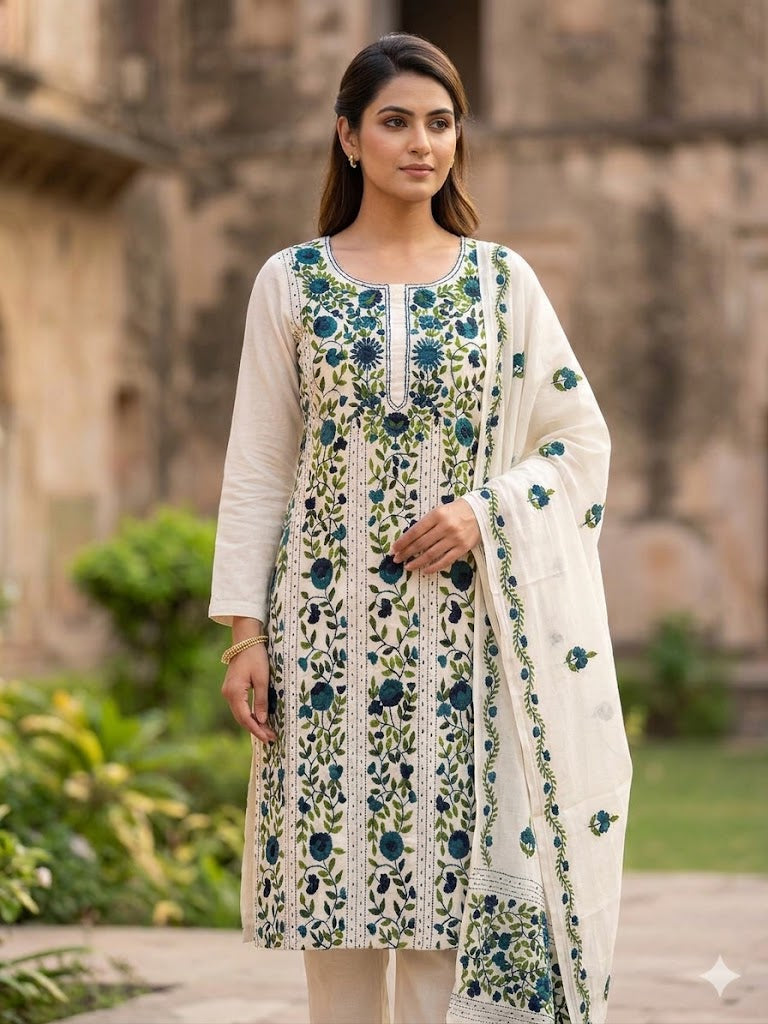 Chikonwala's Exclusive Hand Embroidered Fulkari Dress