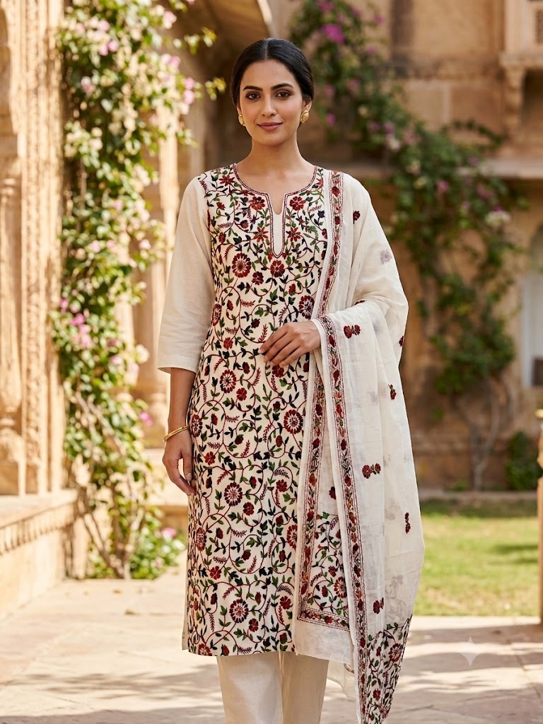 Chikonwala's Exclusive Hand Embroidered Fulkari Dress