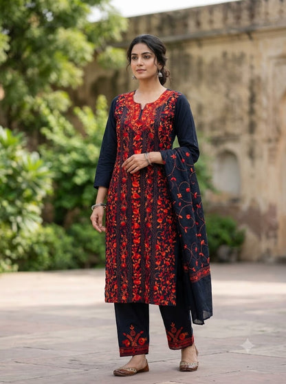 Chikonwala's Exclusive Hand Embroidered Fulkari Dress