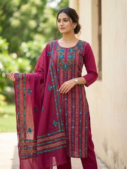 Chikonwala's Exclusive Hand Embroidered Fulkari Dress