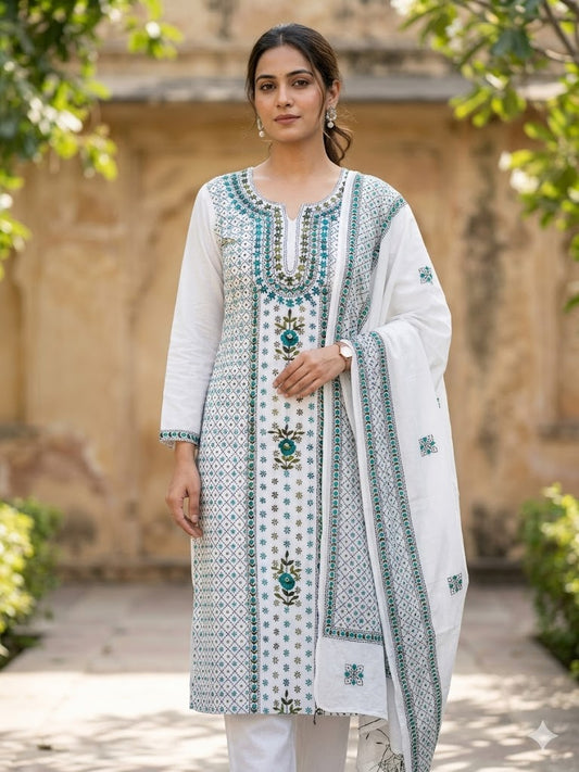 Chikonwala's Exclusive Hand Embroidered Fulkari Dress