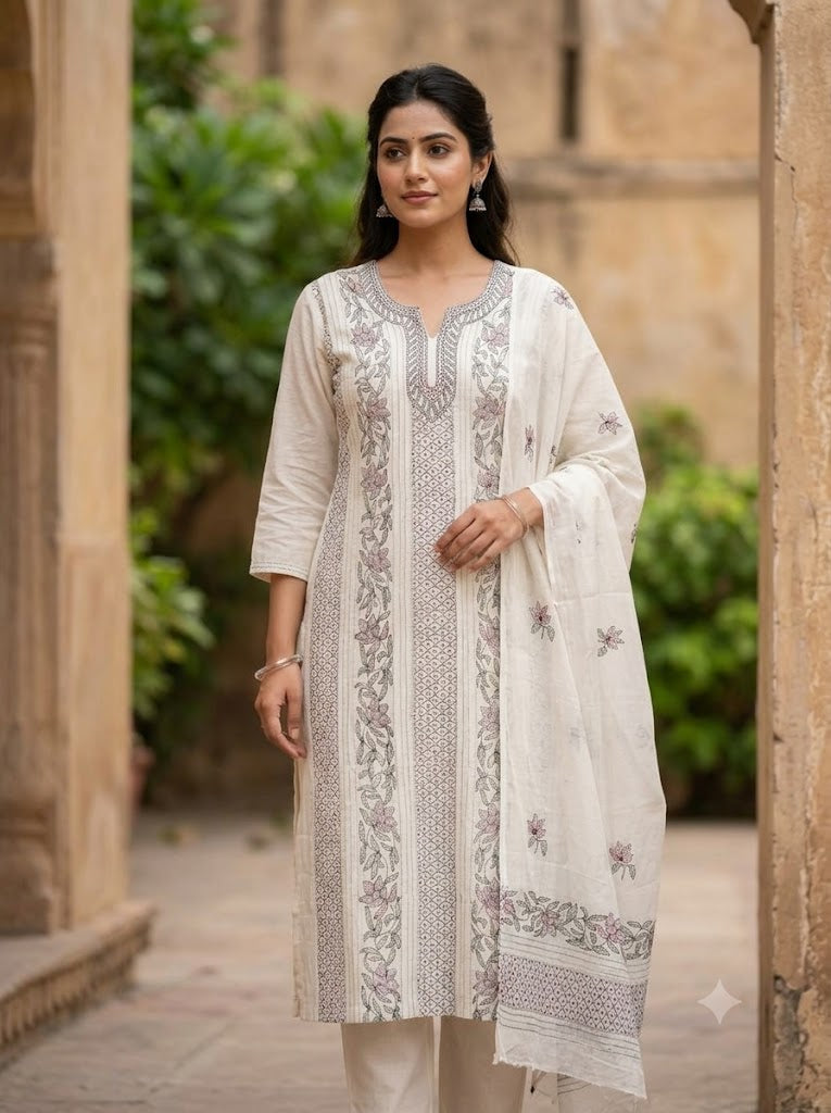Chikonwala's Exclusive Hand Embroidered Bedding Kantha Dress