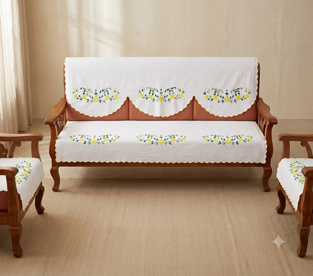Hand Embroidered Sofa Cover (3+1+1 Seater)