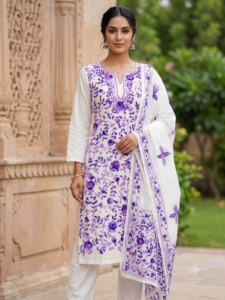 Chikonwala's Exclusive Hand Embroidered Fulkari Dress