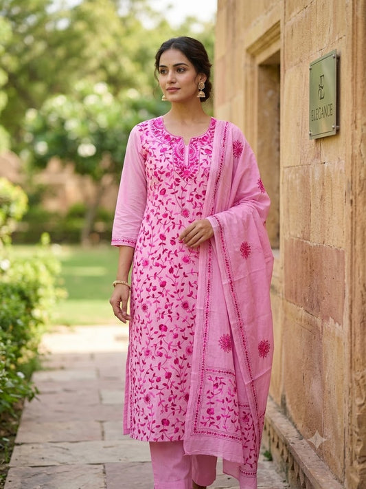 Chikonwala's Exclusive Hand Embroidered Fulkari Dress