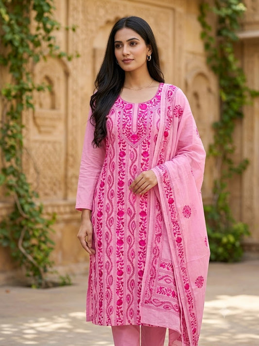 Chikonwala's Exclusive Hand Embroidered Fulkari Dress