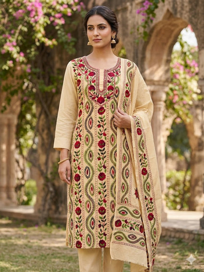 Chikonwala's Exclusive Hand Embroidered Fulkari Dress