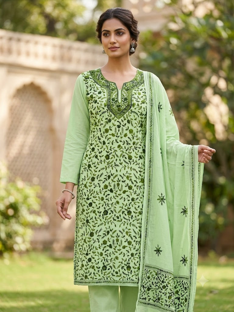 Chikonwala's Exclusive Hand Embroidered Fulkari Dress