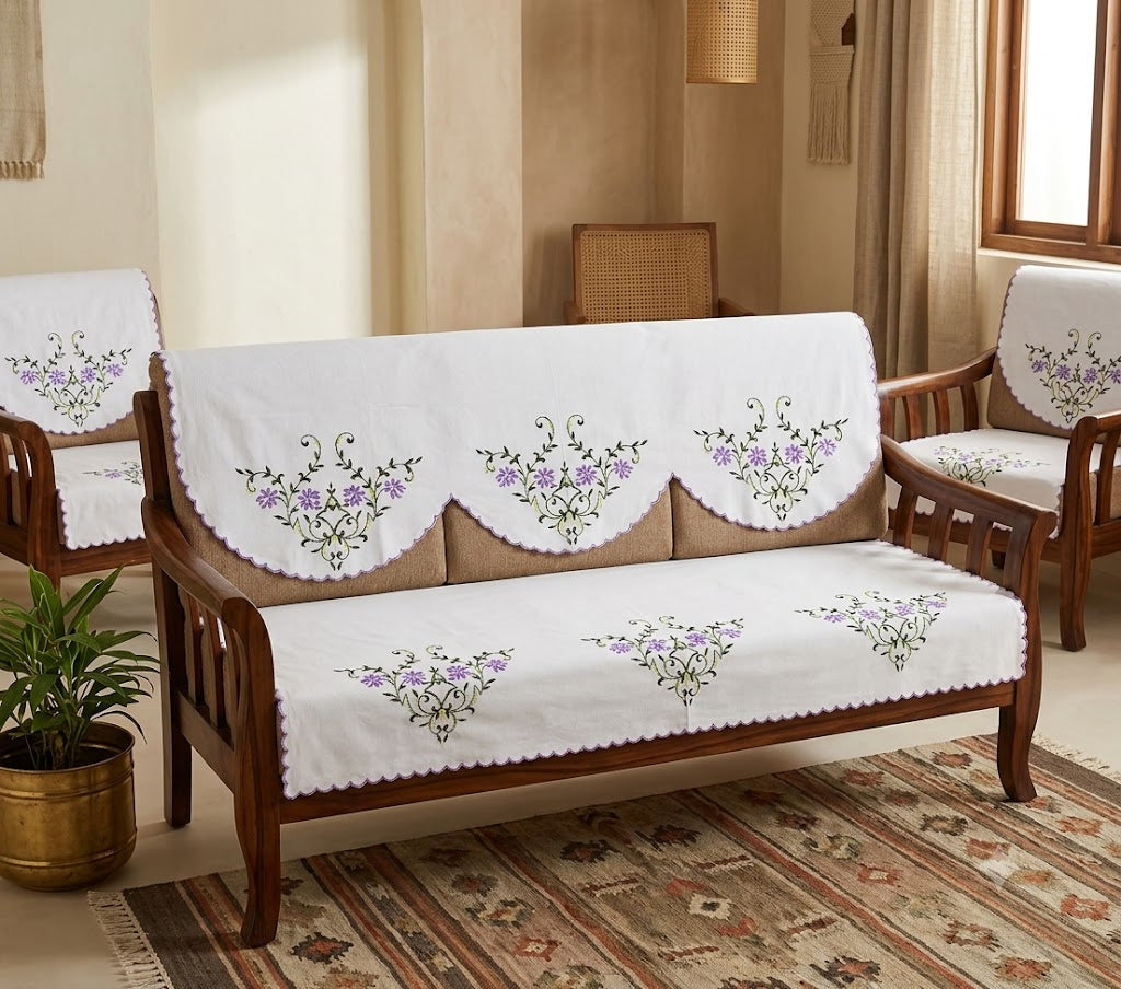 Hand Embroidered Sofa Cover (3+1+1 Seater)