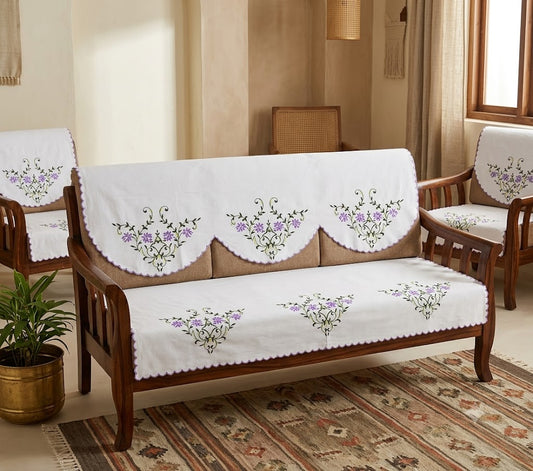 Hand Embroidered Sofa Cover (3+1+1 Seater)