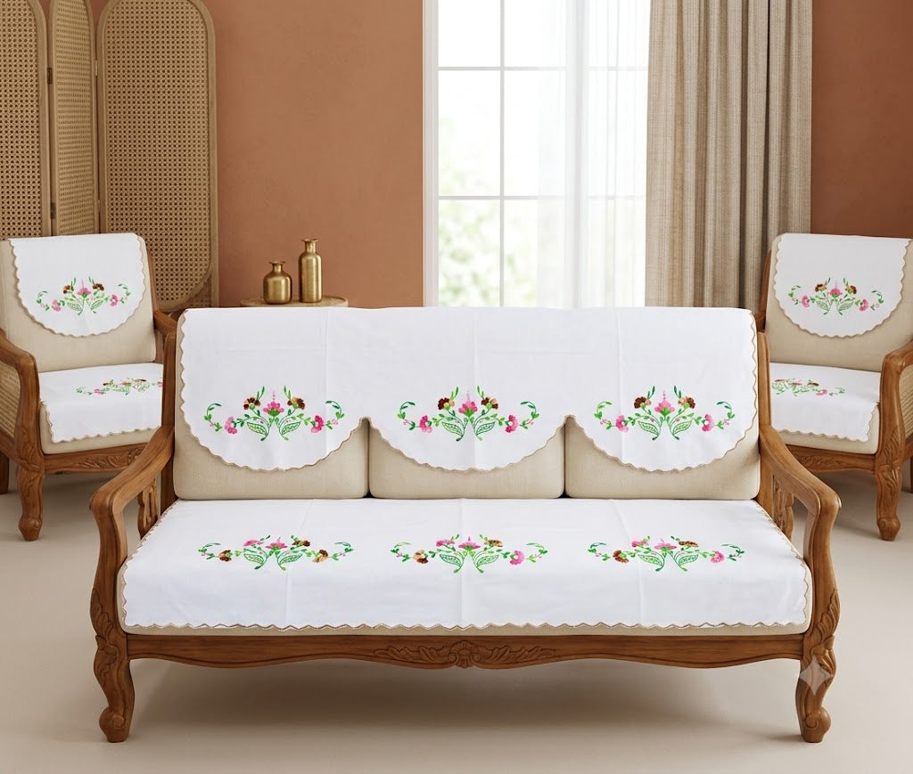 Hand Embroidered Sofa Cover (3+1+1 Seater)