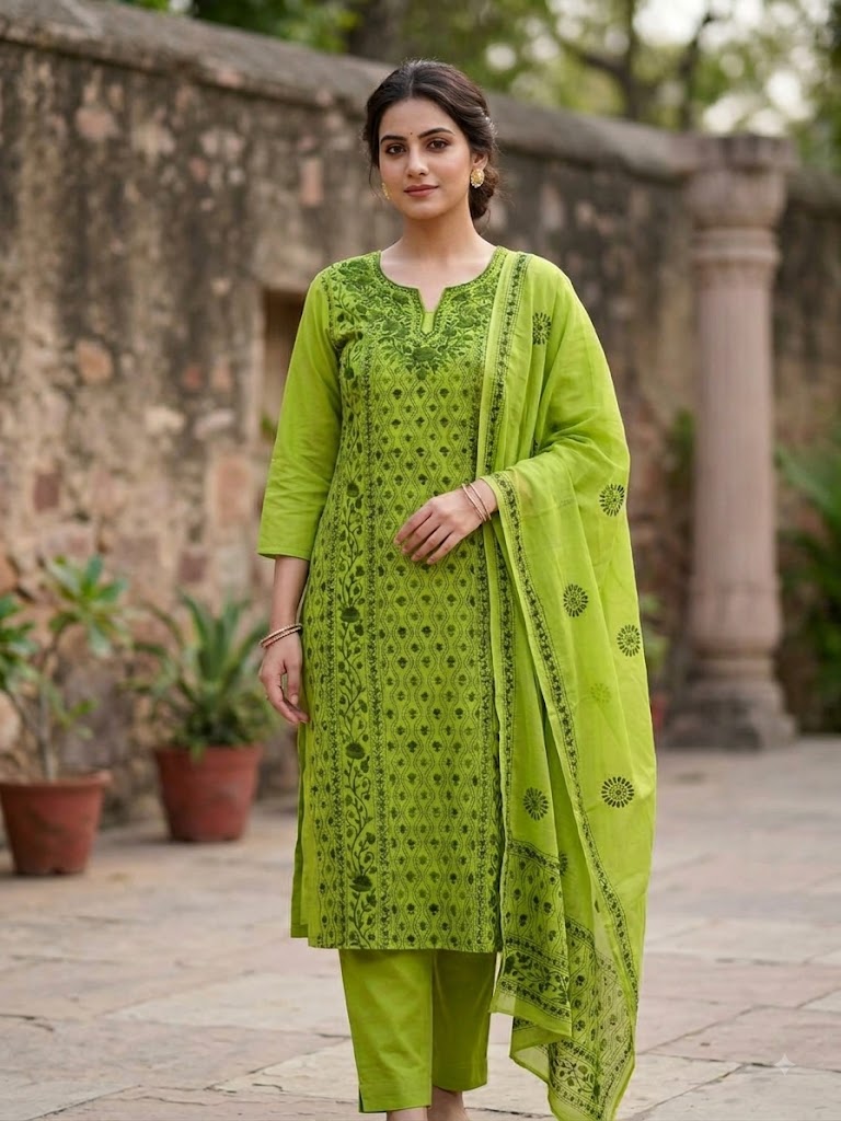 Chikonwala's Exclusive Hand Embroidered Fulkari Dress