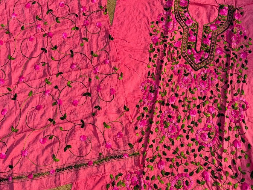 Chikonwala's Exclusive Hand Embroidered Fulkari Dress