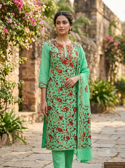 Chikonwala's Exclusive Hand Embroidered Fulkari Dress