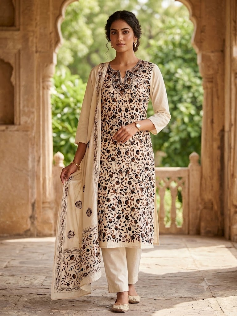 Chikonwala's Exclusive Hand Embroidered Fulkari Dress