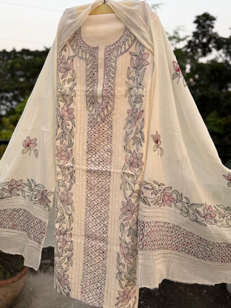 Chikonwala's Exclusive Hand Embroidered Bedding Kantha Dress