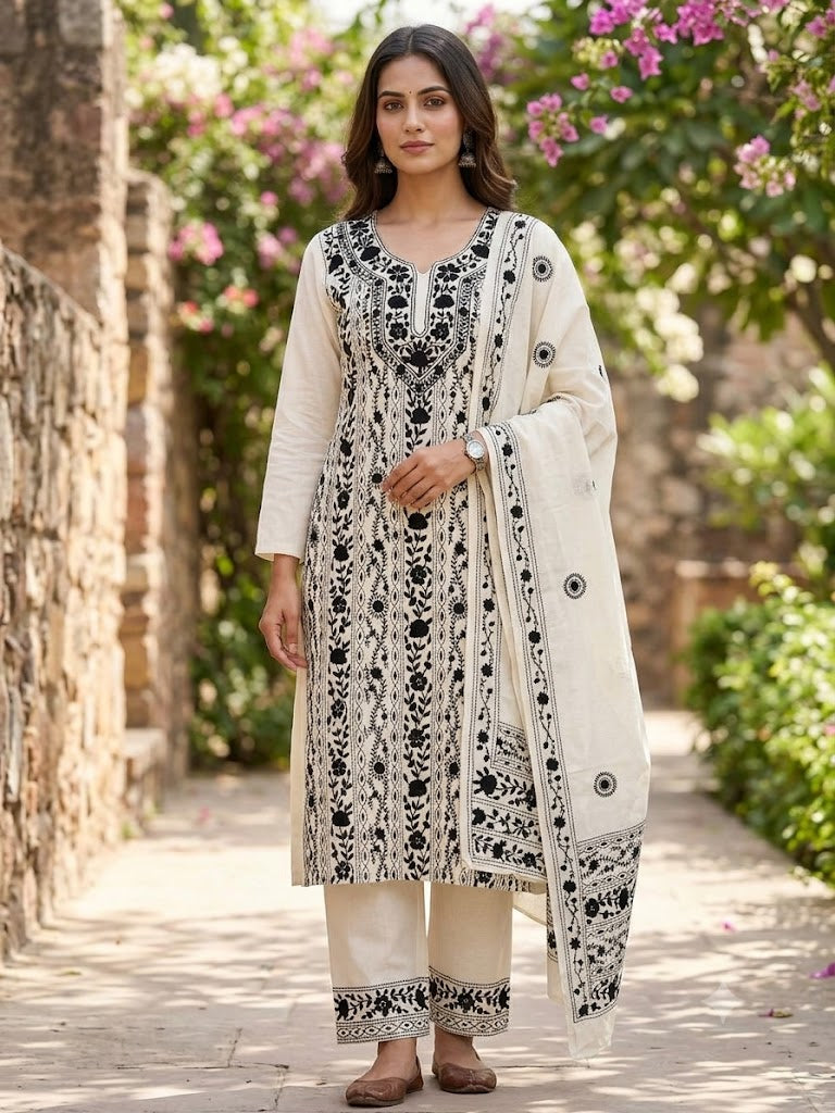 Chikonwala's Exclusive Hand Embroidered Fulkari Dress