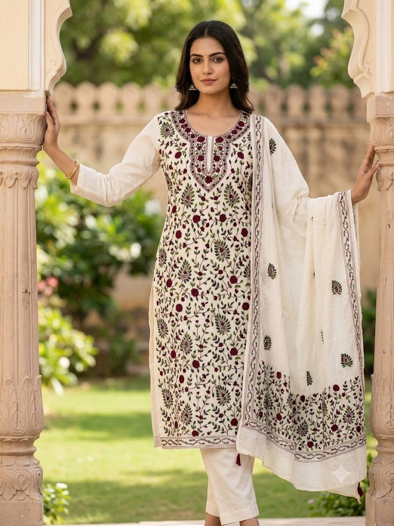 Chikonwala's Exclusive Hand Embroidered Fulkari Dress