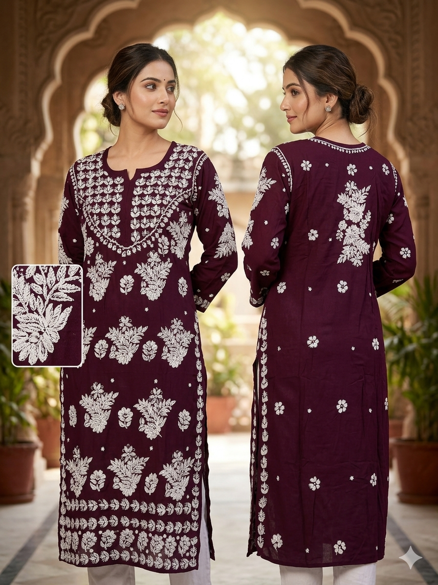 Premium Modal Chikankari Kurti