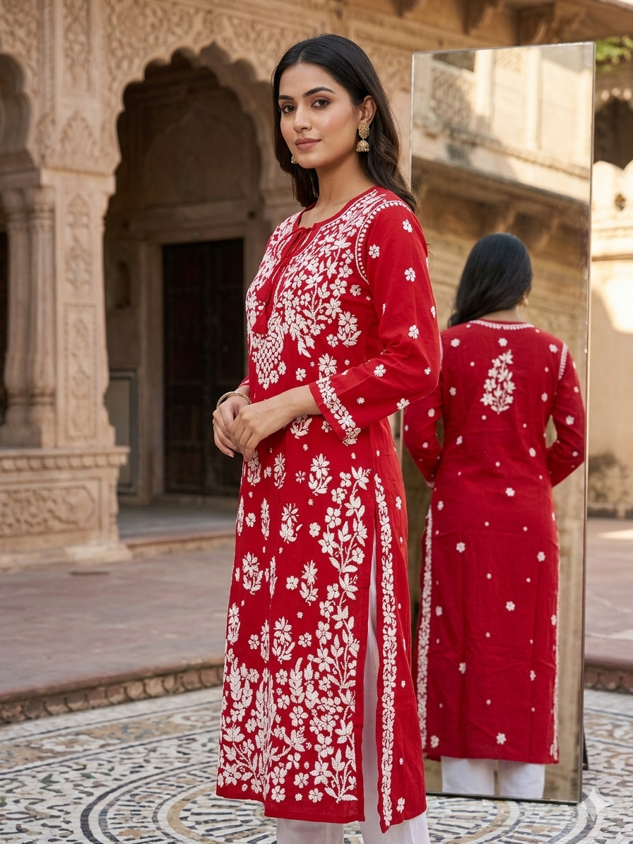 Premium Modal Chikankari Kurti
