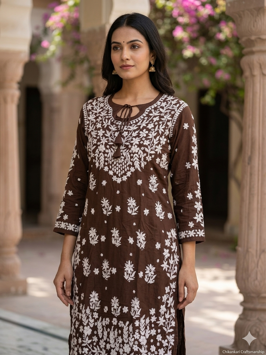 Premium Modal Chikankari Kurti