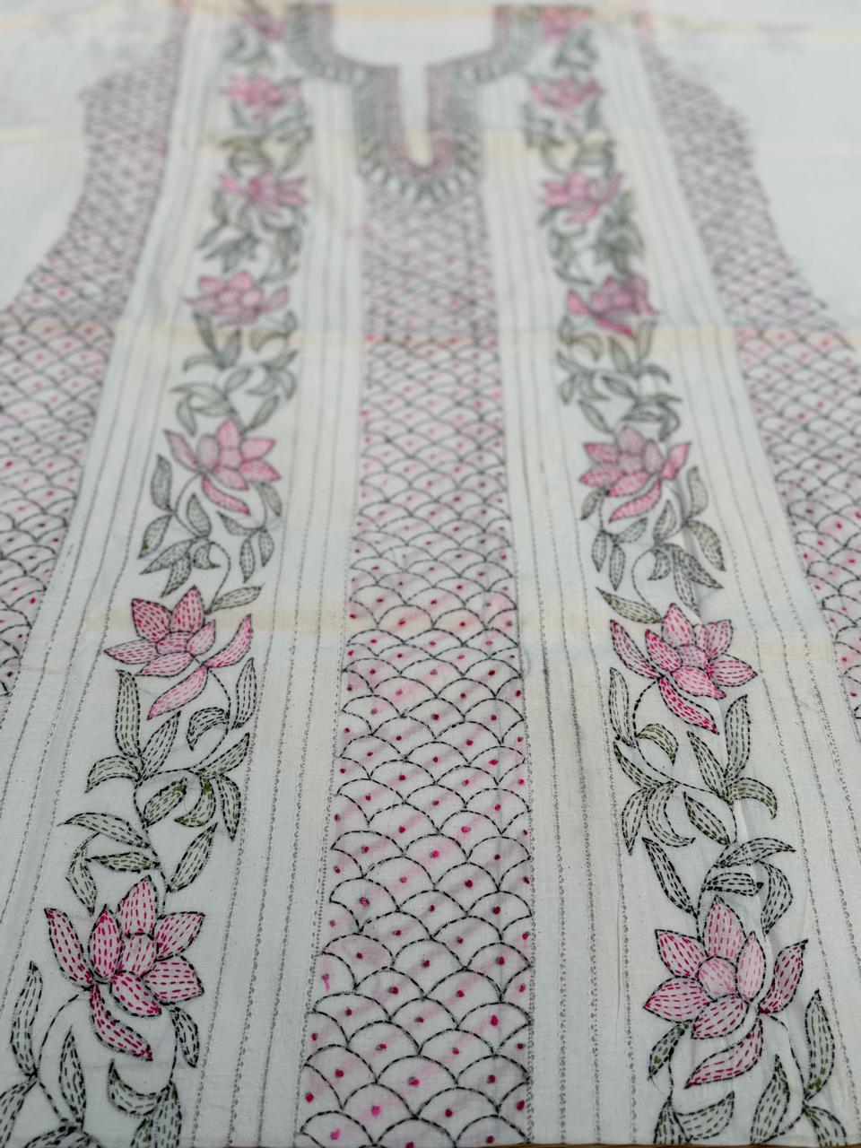 Chikonwala's Exclusive Hand Embroidered Bedding Kantha Dress