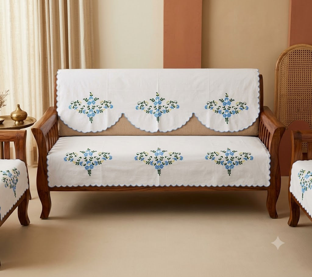 Hand Embroidered Sofa Cover (3+1+1 Seater)