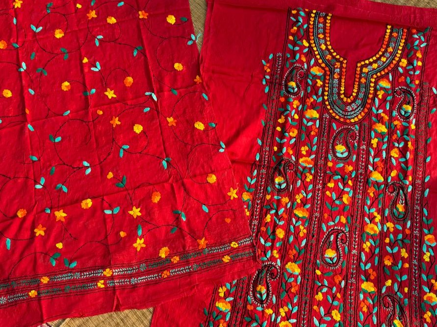 Chikonwala's Exclusive Hand Embroidered Fulkari Dress