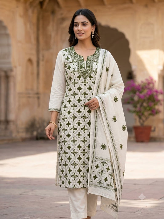Chikonwala's Exclusive Hand Embroidered Fulkari Dress
