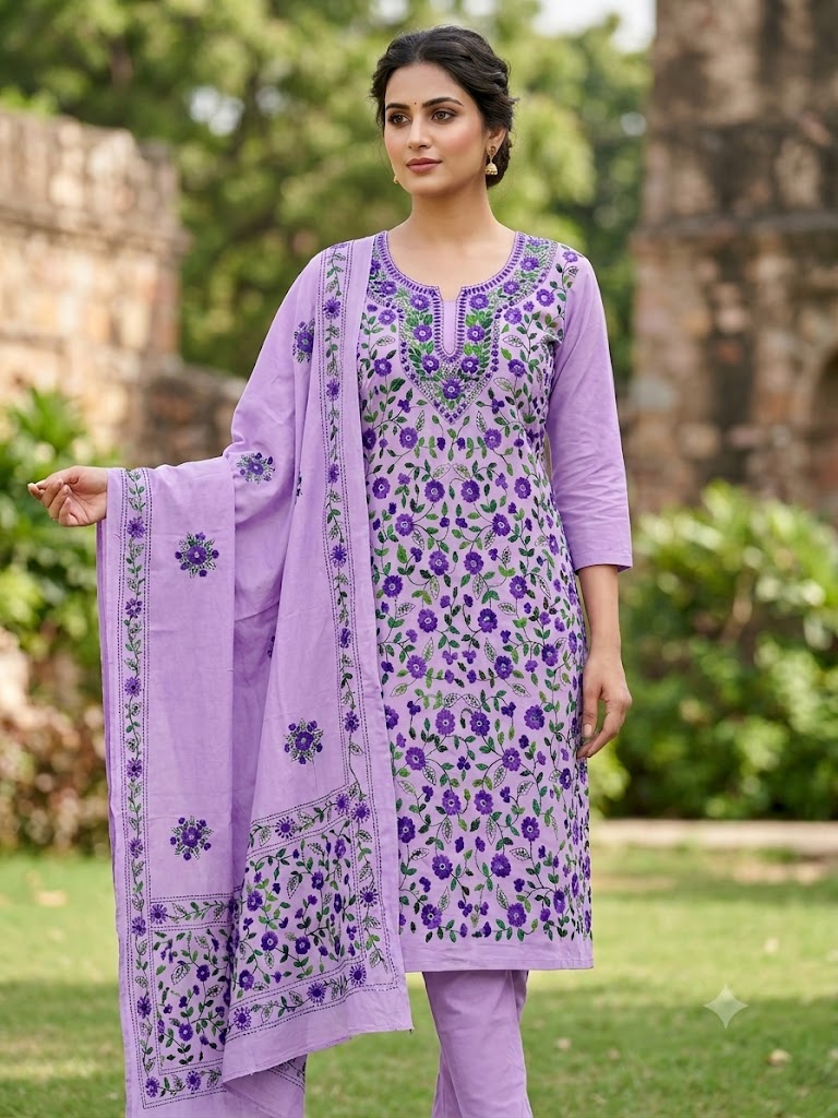 Chikonwala's Exclusive Hand Embroidered Fulkari Dress