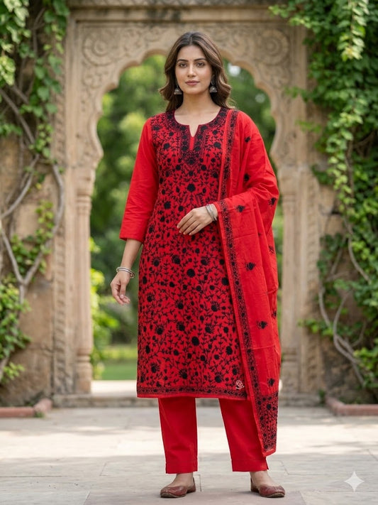 Chikonwala's Exclusive Hand Embroidered Fulkari Dress