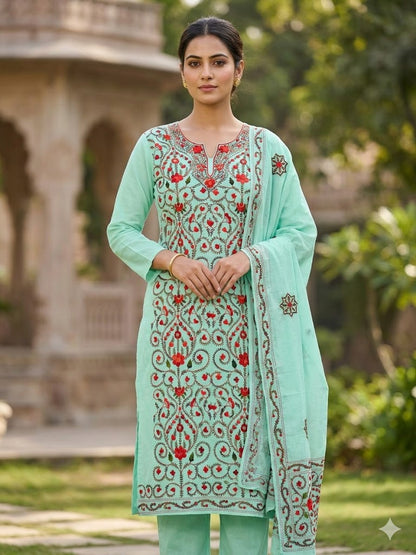 Chikonwala's Exclusive Hand Embroidered Fulkari Dress