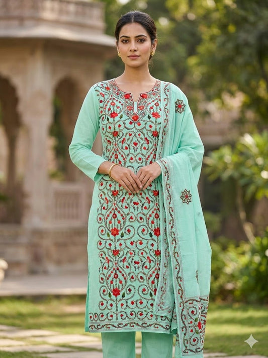 Chikonwala's Exclusive Hand Embroidered Fulkari Dress
