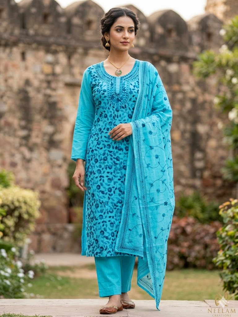 Chikonwala's Exclusive Hand Embroidered Fulkari Dress