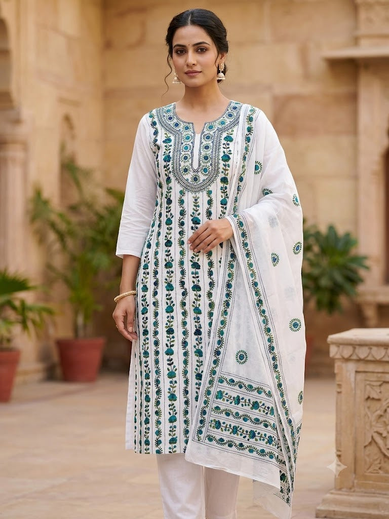 Chikonwala's Exclusive Hand Embroidered Fulkari Dress
