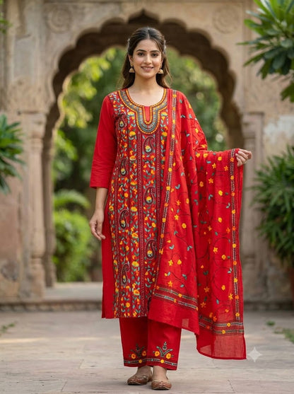 Chikonwala's Exclusive Hand Embroidered Fulkari Dress