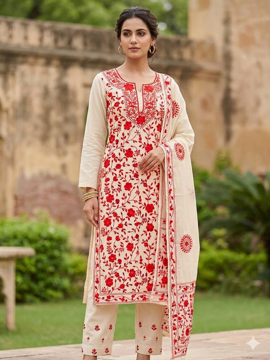 Chikonwala's Exclusive Hand Embroidered Fulkari Dress