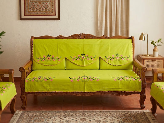 Hand Embroidered Sofa Cover (3+1+1 Seater)