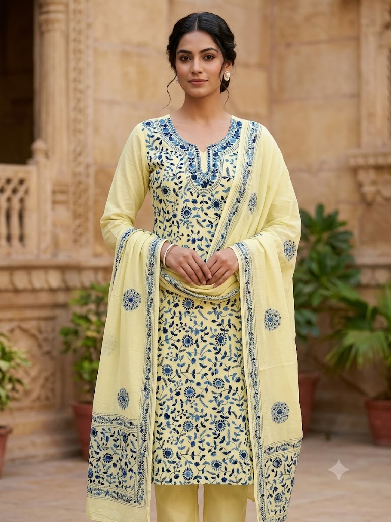 Chikonwala's Exclusive Hand Embroidered Fulkari Dress