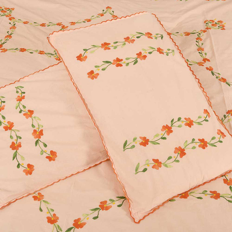 Chikonwala's Hand Embroidered Floral Design Bedsheet