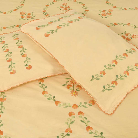 Chikonwala's Hand Embroidered Floral Design Bedsheet