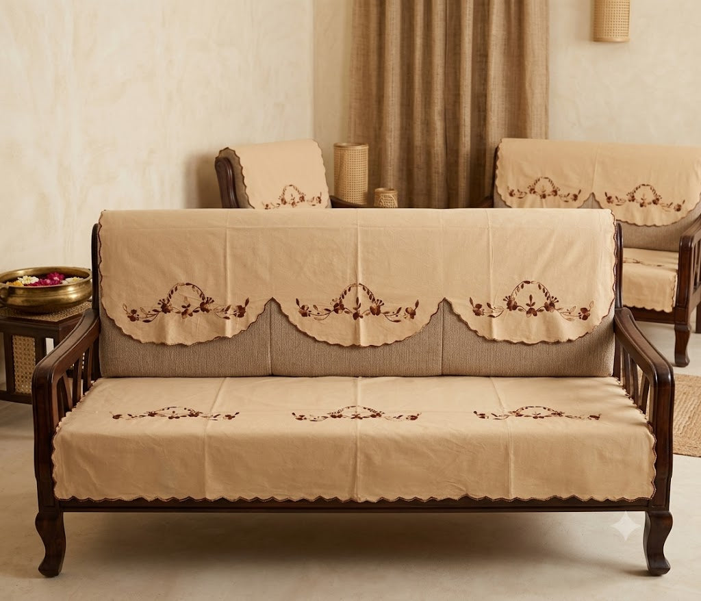 Hand Embroidered Sofa Cover (3+1+1 Seater)